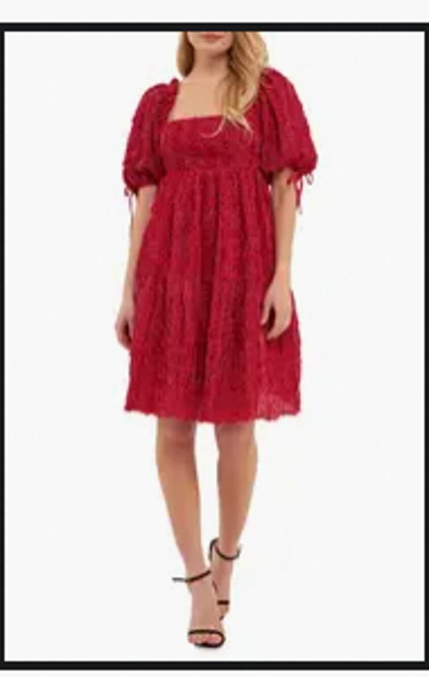 NWT English Factory Gingham Crinkled Flounce A-Line Dress Sz 1X